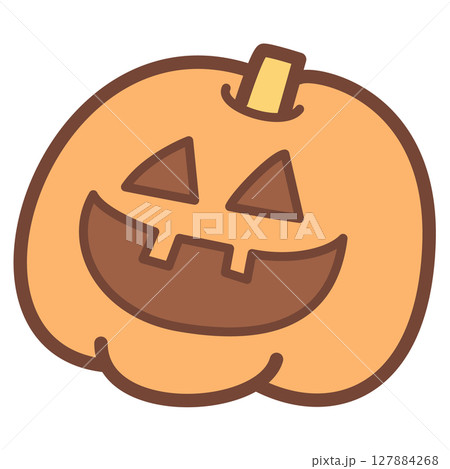 にっこり笑顔のジャックオランタンのイラスト にっこり笑顔のジャックオランタンのイラスト 127884268