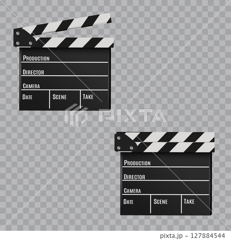Cinema Clapper Board Director's Tool for Movie Making .Vector 127884544
