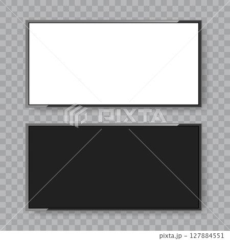 Realistic Television Set Blank White Black Screen .Vector Realistic Television Set Blank White Black Screen .Vector 127884551