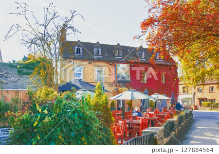 イギリス　コッツウォルズのカフェ 127884564