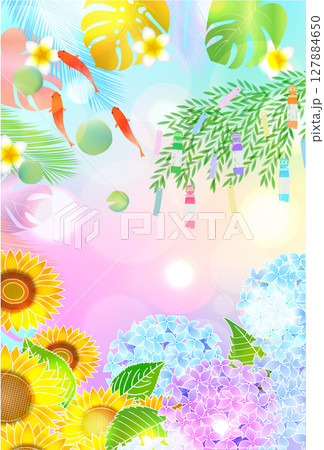 七夕 短冊 夏 ひまわり 背景 七夕 短冊 夏 ひまわり 背景 127884650