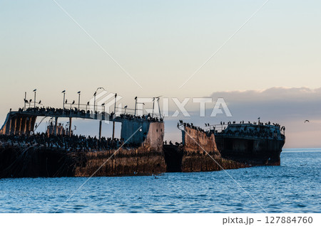 Shipwreck near the Californian coast 127884760
