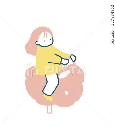 公園の遊具で遊ぶ女の子 127884852