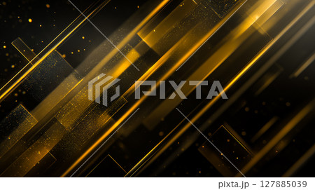 ハイテク幾何抽象、優雅な金の質感 ハイテク幾何抽象、優雅な金の質感 127885039
