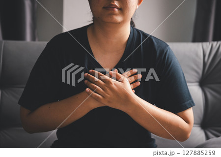People and hope concept. Close up face female looking up feeling hope and faith. Woman praying. christianity faith, international day of prayer, female lost in thoughts feel lonely depressed pondering People and hope concept. Close up face female looking up feeling hope and faith. Woman praying. christianity faith, international day of prayer, female lost in thoughts feel lonely depressed pondering 127885259