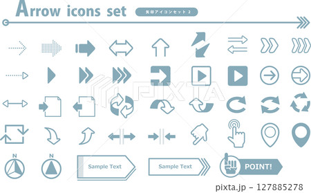 矢印アイコン(青)セット2 矢印アイコン(青)セット2 127885278