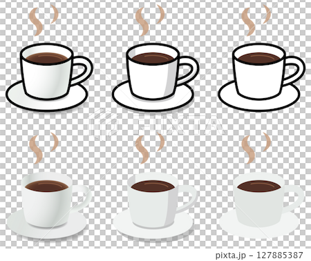 様々なコーヒーアイコンのベクターイラストセット 様々なコーヒーアイコンのベクターイラストセット 127885387