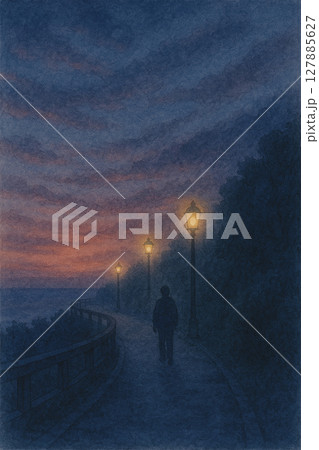夜 ナイト 街灯 127885627