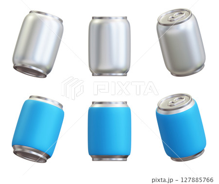 silver aluminum Soda Beer Can 3D Graphic 127885766