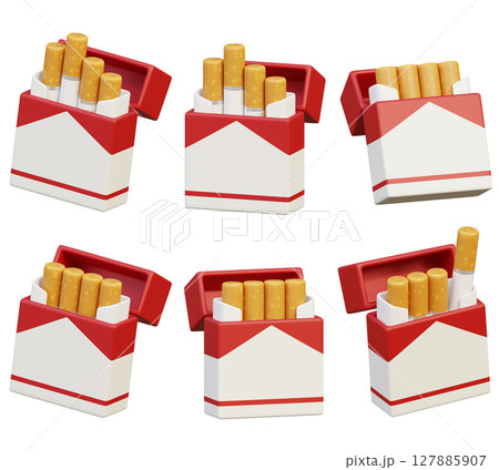 Cartoon Style 3D Cigarette packs Graphic 127885907