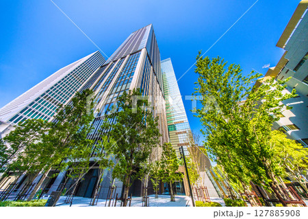 日本の東京都市景観 ワールドタワーレジデンスや世界貿易センタービルディング南館（画面奥）などを望む 127885908