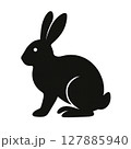 黒いうさぎのイラスト 127885940