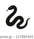 蛇のシルエットイラスト 127885945