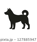 黒い犬のシルエット 127885947