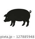 シンプルな豚のイラスト 127885948