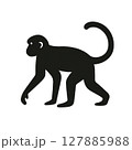 黒い猿のシルエット 127885988