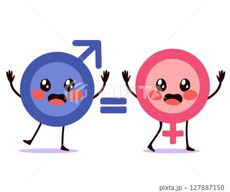 Gender Symbols Fighting For Equality Vector Illustration Gender Symbols Fighting For Equality Vector Illustration 127887150