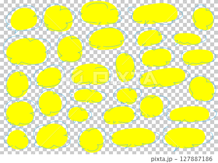 Fluffy cute speech bubble set 127887186