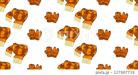 Seamless Scarf Mittens Pattern 127887718