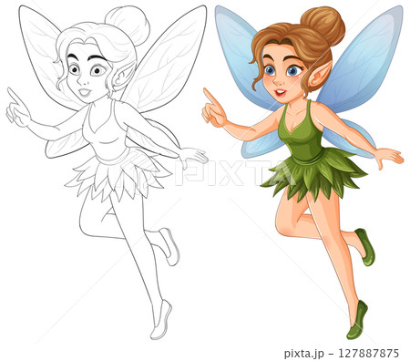 Charming Fairy in Vibrant Vector Illustration Charming Fairy in Vibrant Vector Illustration 127887875