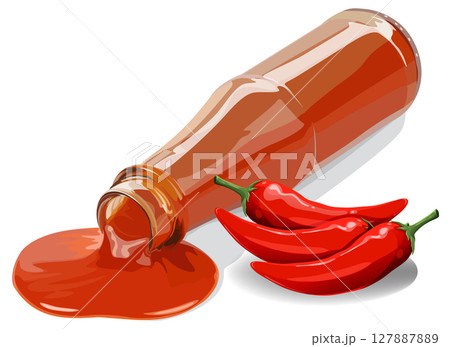 Spicy Sauce and Red Chilies Spicy Sauce and Red Chilies 127887889