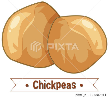 Vector Illustration of Two Chickpeas 127887911