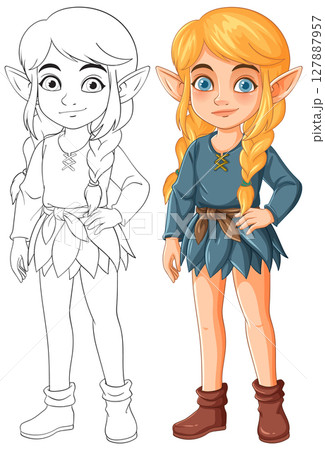 Charming Fairy Character with Braided Hair 127887957