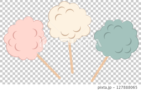 かわいい綿菓子のイラスト素材セット 127888065