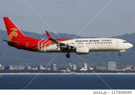 シンセン航空B737-800関空アプローチ シンセン航空B737-800関空アプローチ 127888099