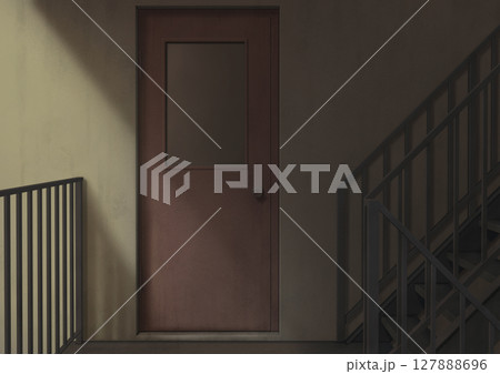 外階段 背景イラスト01 外階段 背景イラスト01 127888696