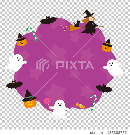 萬聖節可愛框架圖 127888776