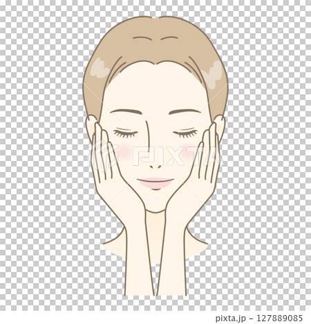 スキンケアをする女性 127889085