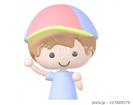 3Dの応援している男の子のイラスト 3Dの応援している男の子のイラスト 127889179
