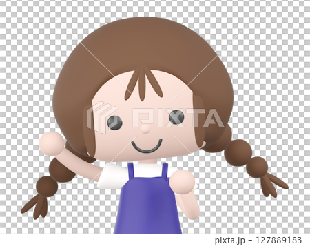 3D illustration of a girl cheering 3D illustration of a girl cheering 127889183