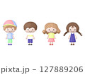 3Dの笑っている男の子と女の子のセット 127889206