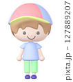 3Dの立って笑っている男の子のイラスト 127889207