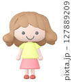 3Dの立って笑っている女の子のイラスト 127889209