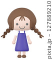 3Dの立って笑っている女の子のイラスト 127889210