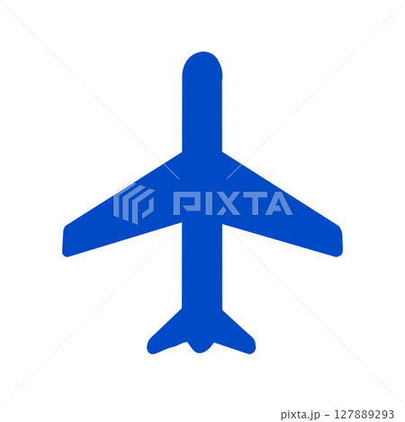 飛行機のピクトグラムアイコン／Airplane Icon Symbol - 青色 127889293