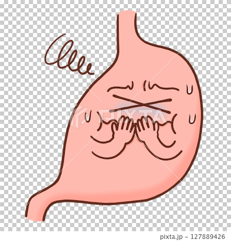 気分が悪い胃(カラー) 気分が悪い胃(カラー) 127889426