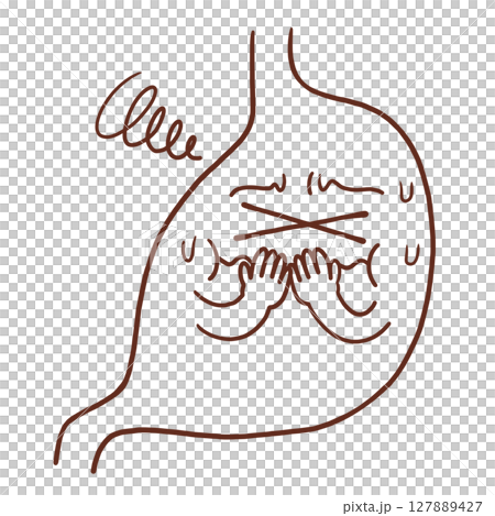 胃不舒服（畫線） 127889427