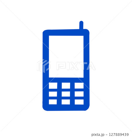 携帯電話(ガラケー)のピクトグラムアイコン/Cell Phone Icon Symbol - 青色 携帯電話(ガラケー)のピクトグラムアイコン/Cell Phone Icon Symbol - 青色 127889439