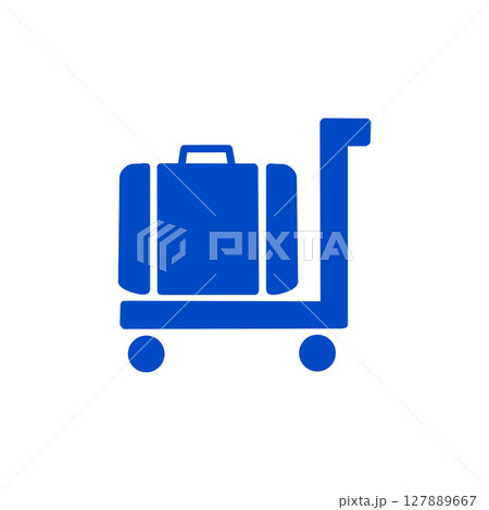 荷物カート・スーツケースのピクトグラムアイコン／Luggage Cart Icon Symbol - 127889667