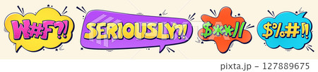 Colorful sticker phrase. Colorful sticker phrase. 127889675