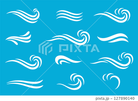 Set of splashes, milk blots, stain and drops, dairy swirl, yogurt splashes, milky wave 127890140