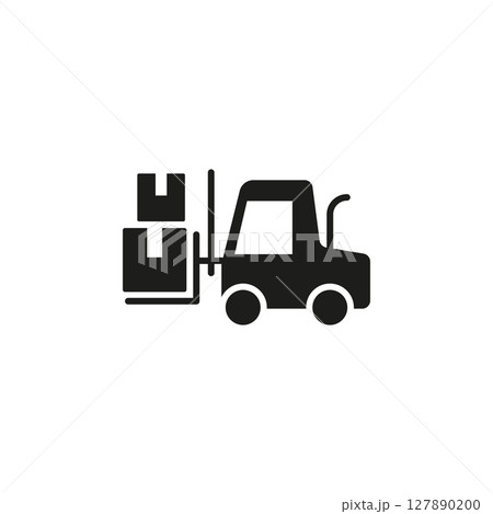 Forklift with Boxes Icon Forklift with Boxes Icon 127890200