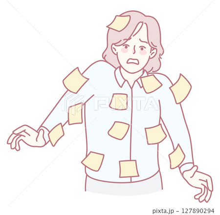 Overwhelmed by an Excess of Sticky Notes A Visual Representation of Modern Stress Levels 127890294