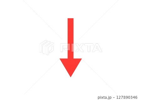 標識 矢印のみの誘導サイン方向指示・案内・進行表示に使える素材 下降 標識 矢印のみの誘導サイン方向指示・案内・進行表示に使える素材 下降 127890346