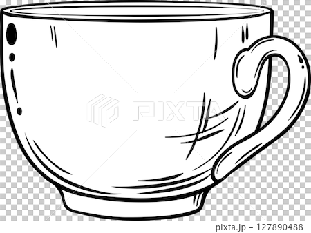 Cup of Tea Outline Illustration Cup of Tea Outline Illustration 127890488