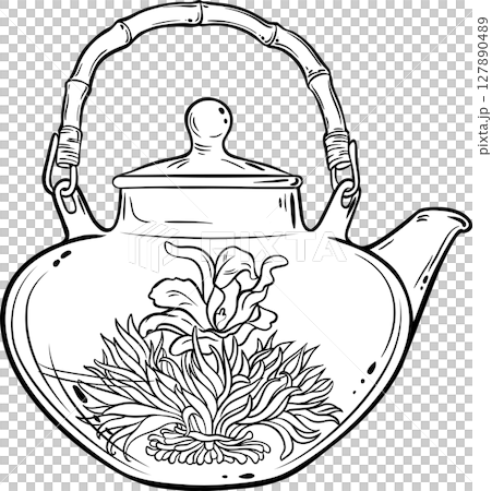Teapot isolated for Design and Decoration Teapot isolated for Design and Decoration 127890489